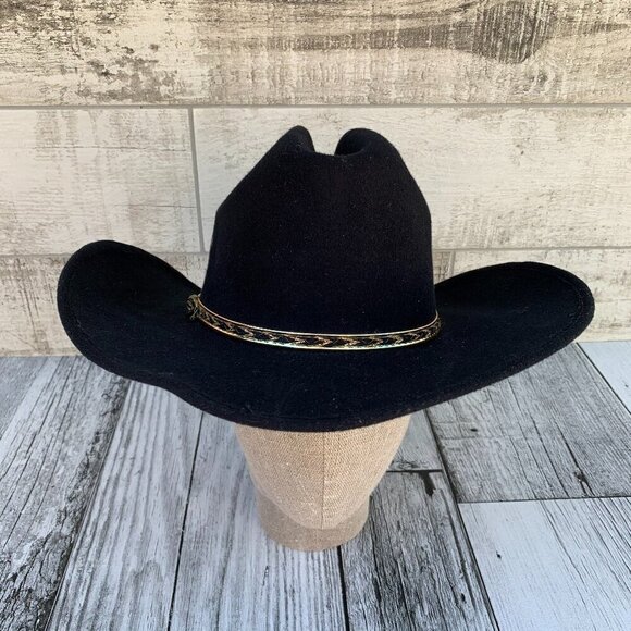 Vintage Pigalle Black Felt Cowboy Hat - Picture 1 of 15